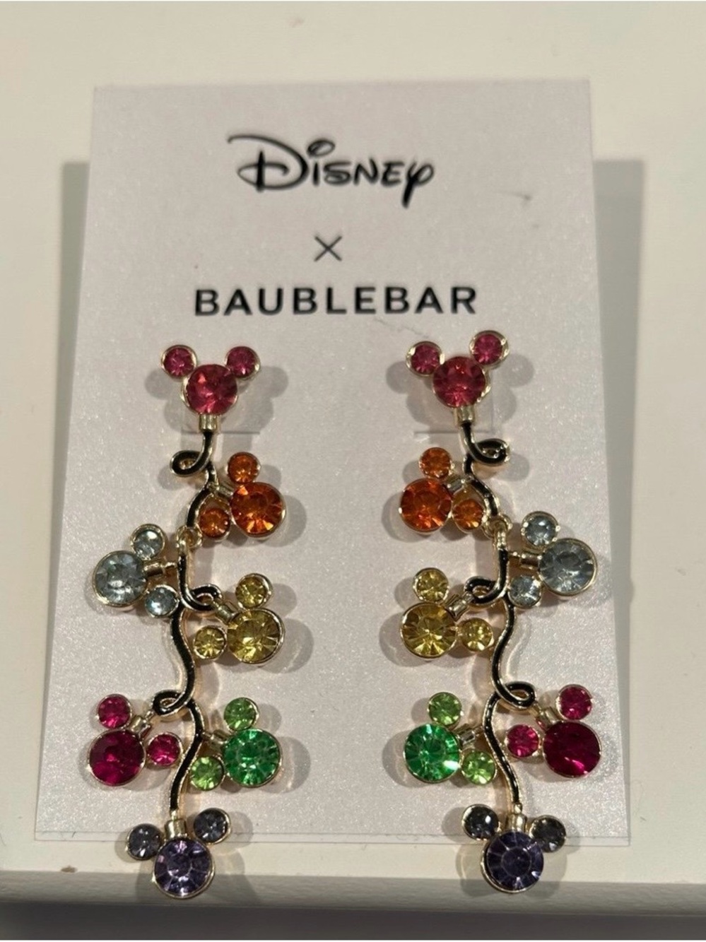 Disney x BaubleBar Multicolor Crystal Mickey Ornaments Earrings